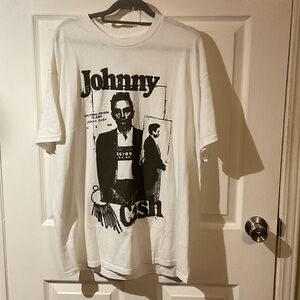 NWT White Band T-Shirt with Black Johnny Cash Graphic